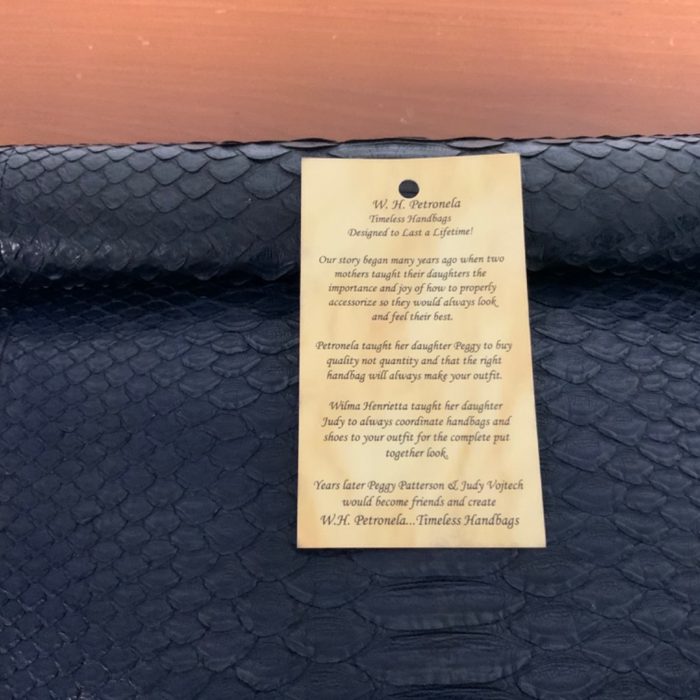 W. H. Petronela Python Clutch-Navy - Picture 5 of 5